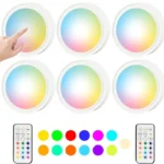 Wireless Cabinet Night Light 6Pcs with Remote & RGBW Modes